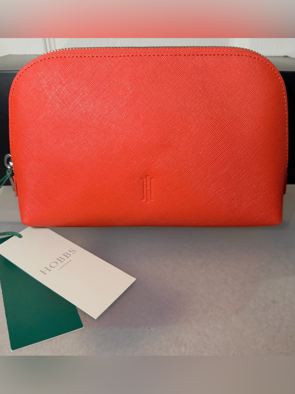 Hobbs London Guildford Makeup Bag Gold Zip Pouch NWT